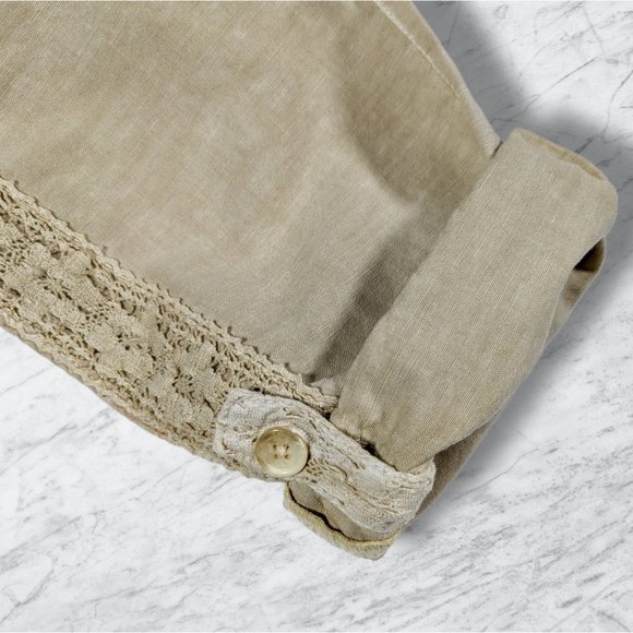 Sundance Originals Linen Organia Lace Pants Yellow/Mustard Seed Lagenlook sz 10 - Picture 4 of 9